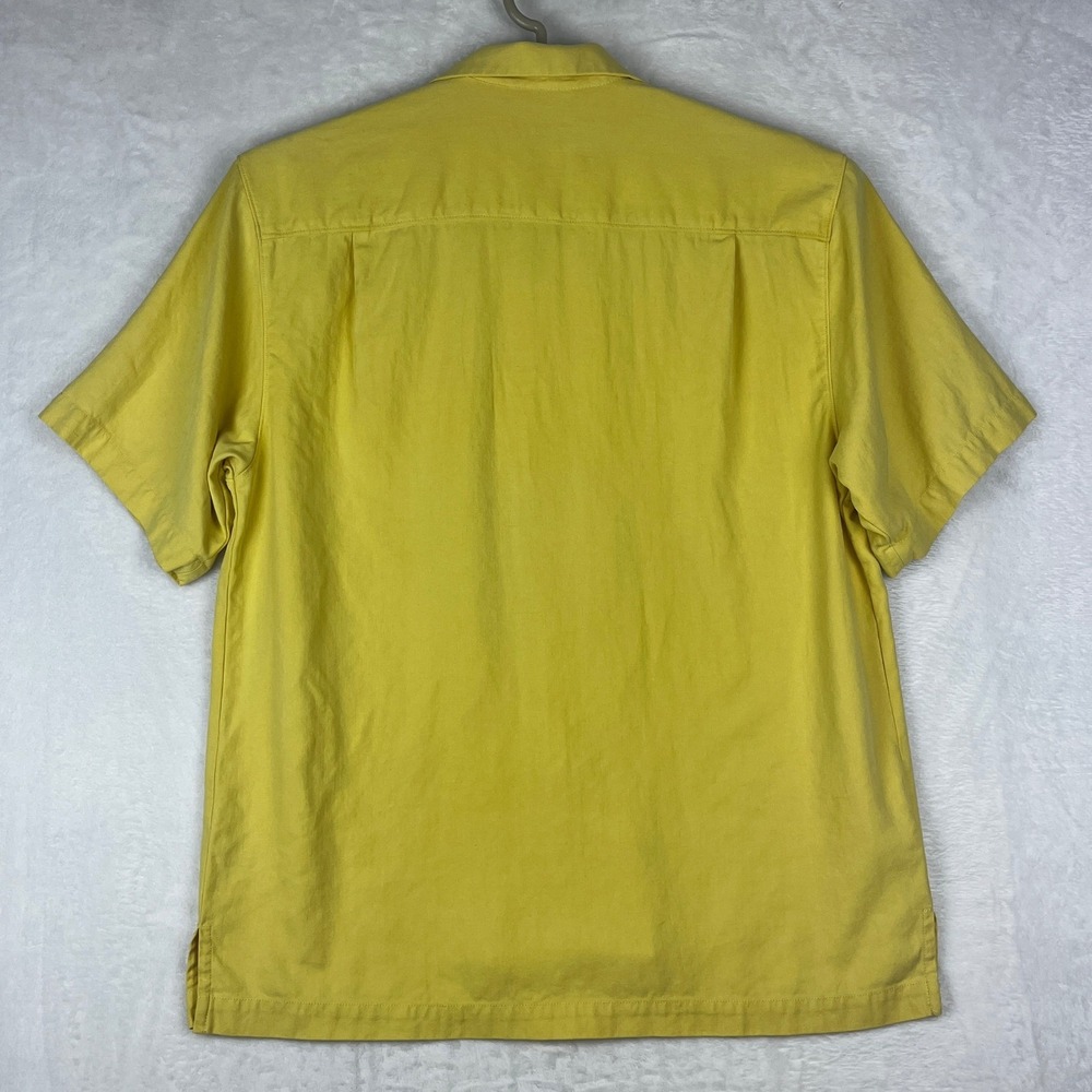 Tommy Bahama Camp Shirt Mens M Yellow 100% Silk Short Sleeve Original Fit - Picture 6 of 10